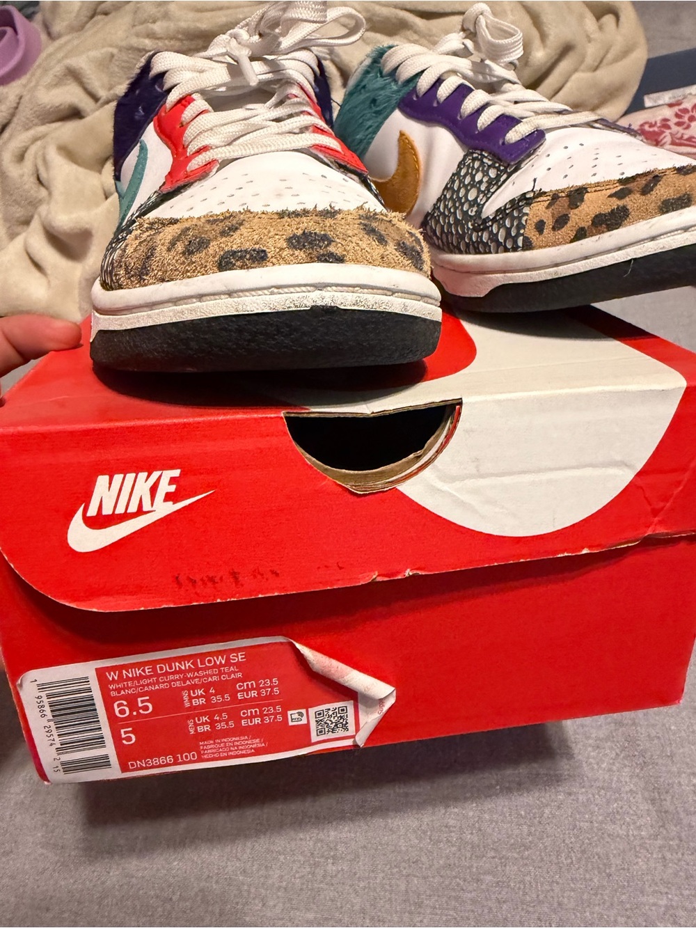 Nike Women’s Multicolor Animal Print Low-Top Sneakers - Picture 2 of 2